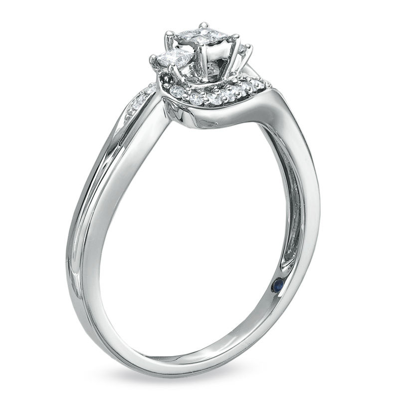 Previously Owned - Cherished Promise Collection™ 1/4 CT. T.W. Diamond Scoop Promise Ring in 10K White Gold