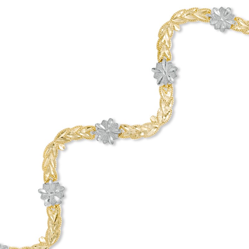Main Image 1 of Previously Owned - Wave Fashion Bracelet in 10K Two-Tone Gold - 7.5"