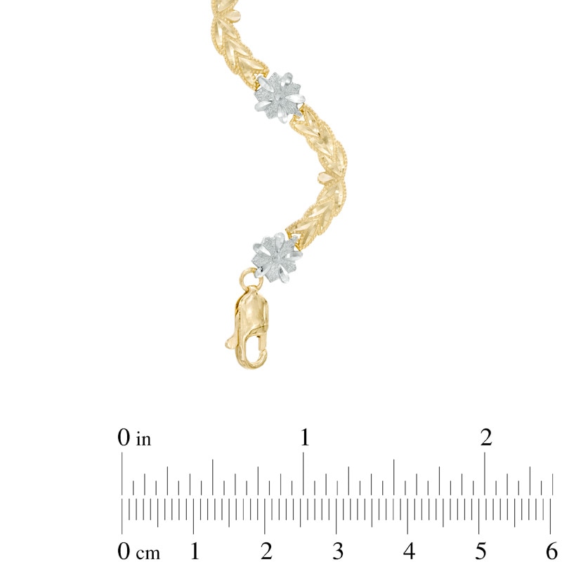 Main Image 2 of Previously Owned - Wave Fashion Bracelet in 10K Two-Tone Gold - 7.5"
