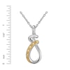 Thumbnail Image 2 of Previously Owned - Enhanced Yellow Diamond Accent Abstract Teardrop Pendant in Sterling Silver and 18K Gold Plate