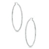 Thumbnail Image 1 of Previously Owned - Diamond-Cut Hoop Earrings in Sterling Silver