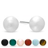 Thumbnail Image 0 of Previously Owned - Multi-Color Semi-Precious Pearl and Gemstone Stud Earrings Set in Sterling Silver (7 Pairs)