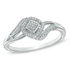 Thumbnail Image 1 of Previously Owned - 1/10 CT. T.W. Diamond Square Cluster Ring in Sterling Silver
