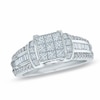 Thumbnail Image 1 of Previously Owned - 1-1/4 CT. T.W. Composite Princess-Cut Diamond Ring in 14K White Gold