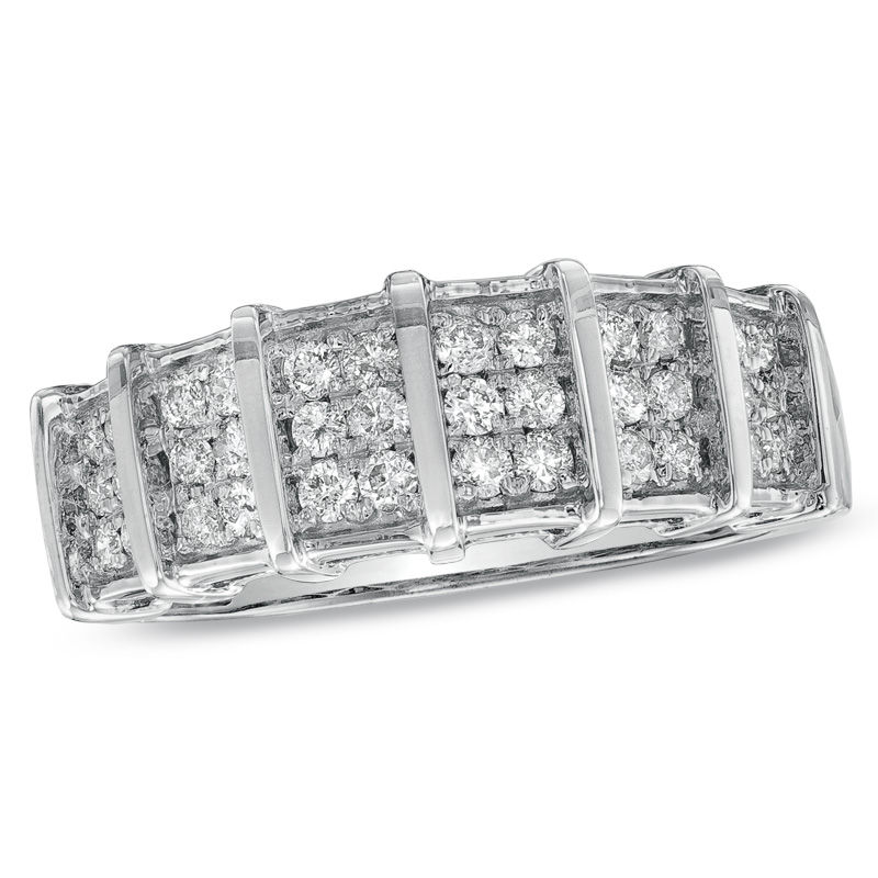 Main Image 1 of Previously Owned - 1/2 CT. T.W. Diamond Wedding Band in 10K White Gold