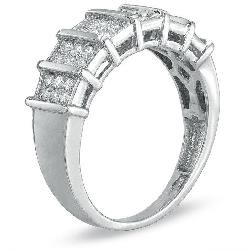 Main Image 2 of Previously Owned - 1/2 CT. T.W. Diamond Wedding Band in 10K White Gold