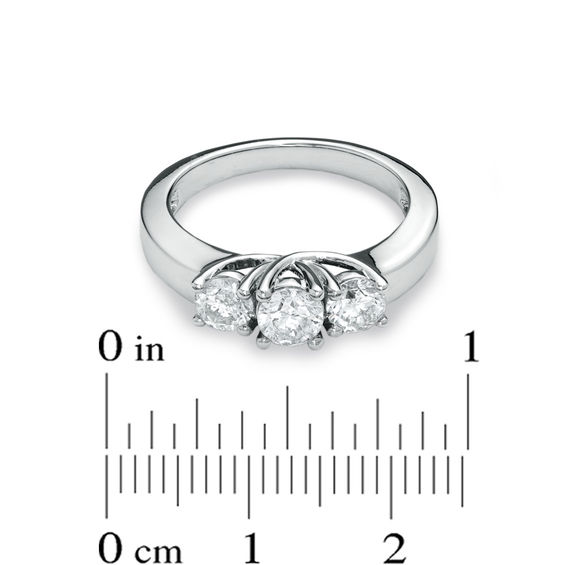 Previously Owned - 1 CT. T.w. Diamond Three Stone Ring in 14K White Gold