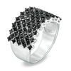 Thumbnail Image 1 of Previously Owned - 1 CT. T.W. Black Diamond Multi-Row Band in Sterling Silver