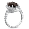 Thumbnail Image 1 of Previously Owned - Cushion-Cut Smoky Quartz Ring in Sterling Silver