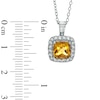 Thumbnail Image 3 of Previously Owned - 7.0mm Citrine and Lab-Created White Sapphire Pendant and Ring Set in Sterling Silver - Size 7