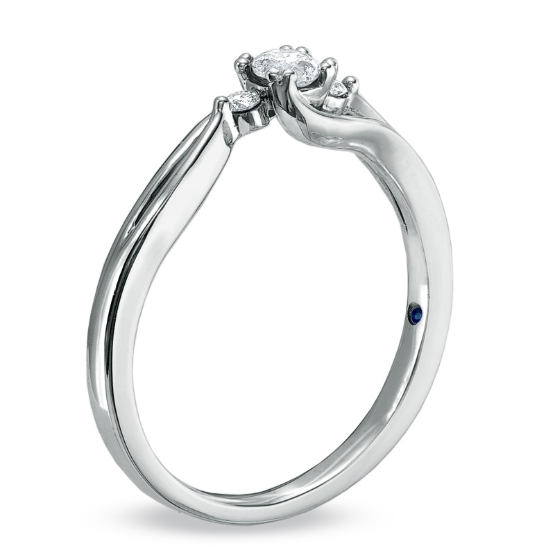 Main Image 2 of Previously Owned - Cherished Promise Collection™ 1/5 CT. T.W. Diamond Three Stone Promise Ring in 10K White Gold