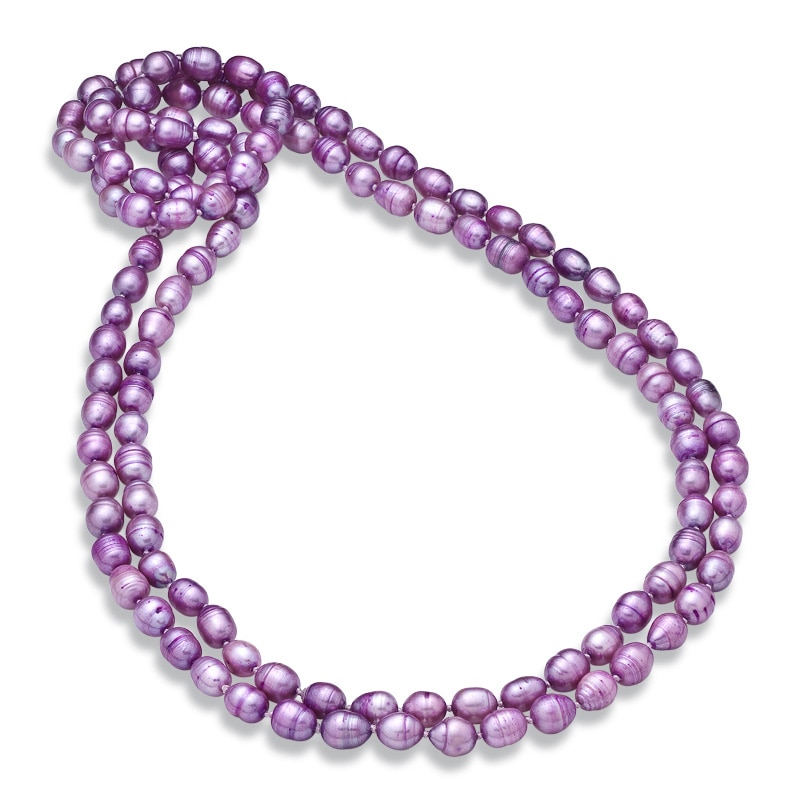 Main Image 1 of Previously Owned-7.0-8.0mm Lavender Freshwater Cultured Pearl Endless Strand-54"