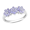 Thumbnail Image 1 of Previously Owned - Tanzanite and Diamond Accent Flower Ring in 10K White Gold
