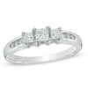 Thumbnail Image 1 of Previously Owned - 1/2 CT. T.W. Princess-Cut Diamond Past Present Future® Ring in 14K White Gold