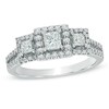 Thumbnail Image 1 of Previously Owned - 1 CT. T.W. Princess-Cut Diamond Past Present Future® Ring in 14K White Gold
