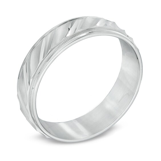 Previously Owned - 6.0mm Comfort Fit Wedding Band in 14K White Gold