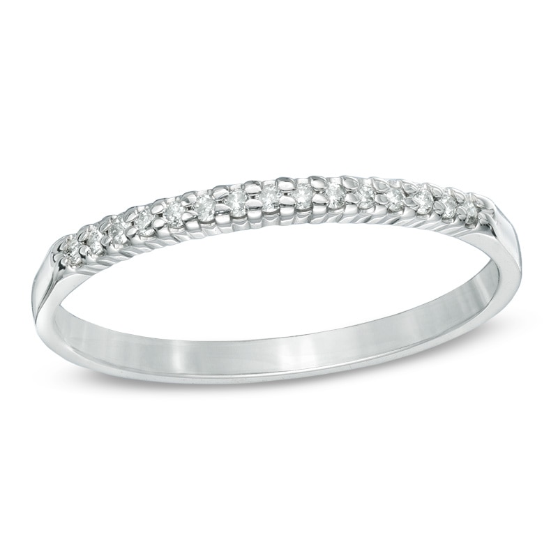 Main Image 1 of Previously Owned - 1/10 CT. T.W. Diamond Anniversary Band in Sterling Silver