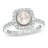 Thumbnail Image 0 of Previously Owned - 6.5 - 7.0mm Cultured Freshwater Pearl and Lab-Created White Sapphire Frame Ring