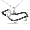 Thumbnail Image 0 of Previously Owned - Black Diamond Accent Dachshund Pendant in Sterling Silver with Beaded Black Rhodium