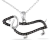 Thumbnail Image 1 of Previously Owned - Black Diamond Accent Dachshund Pendant in Sterling Silver with Beaded Black Rhodium