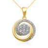 Thumbnail Image 0 of Previously Owned - 1/2 CT. T.W. Diamond Cluster Swirl Pendant in 10K Gold