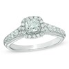 Thumbnail Image 1 of Previously Owned - 1 CT. T.W.Cushion-Cut Diamond Frame Engagement Ring in 14K White Gold