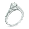 Previously Owned - 1 CT. T.W.Cushion-Cut Diamond Frame Engagement Ring in 14K White Gold