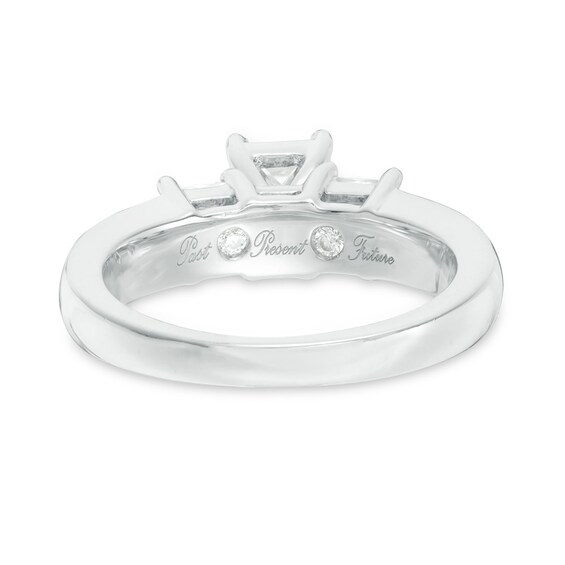 Previously Owned - 3 CT. T.w. Princess-Cut Diamond Three Stone Bridal Set in 14K White Gold