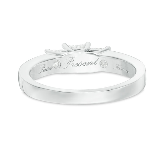 Previously Owned - 1 CT. T.w. Princess-Cut Diamond Three Stone Engagement Ring in 10K White Gold