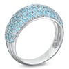 Thumbnail Image 1 of Previously Owned - Blue Topaz Pavé Band in Sterling Silver