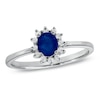 Thumbnail Image 1 of Previously Owned - Oval Blue Sapphire and Diamond Accent Ring in 10K White Gold