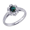 Thumbnail Image 1 of Previously Owned - Oval Alexandrite and 1/3 CT. T.W. Diamond Frame Ring in 18K White Gold