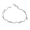 Thumbnail Image 2 of Previously Owned - Diamond Accent Triple Diamond Link Bracelet in 10K White Gold - 7.5"