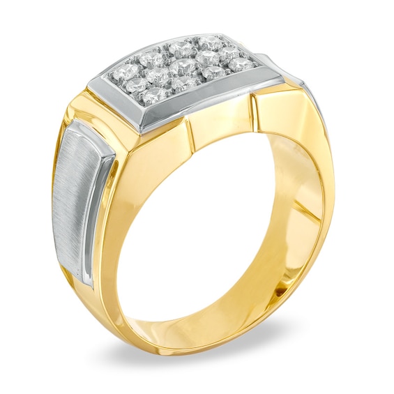 Previously Owned - Men's 1/2 CT. T.w. Diamond Triple Row Ring in 10K Two-Tone Gold