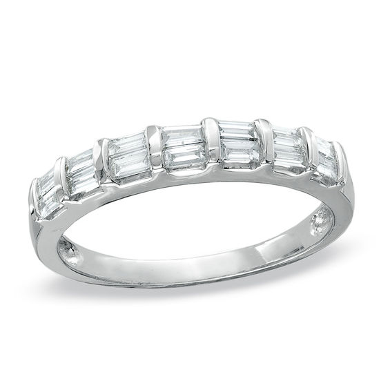 Previously Owned - 1/3 CT. T.w. Baguette Diamond Band in 14K White Gold