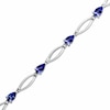 Thumbnail Image 1 of Previously Owned - Pear-Shaped Tanzanite and Diamond Accent Bracelet in 10K White Gold