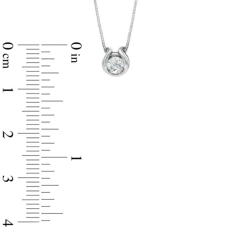 Main Image 2 of Previously Owned - Sirena™ Accent Solitaire Pendant in 14K White Gold