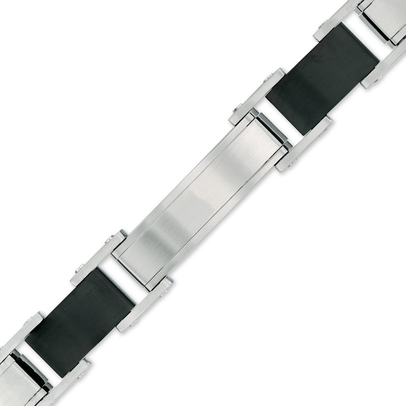 Main Image 2 of Previously Owned - Men's Cable Bracelet in Tri-Tone Stainless Steel - 8.25"