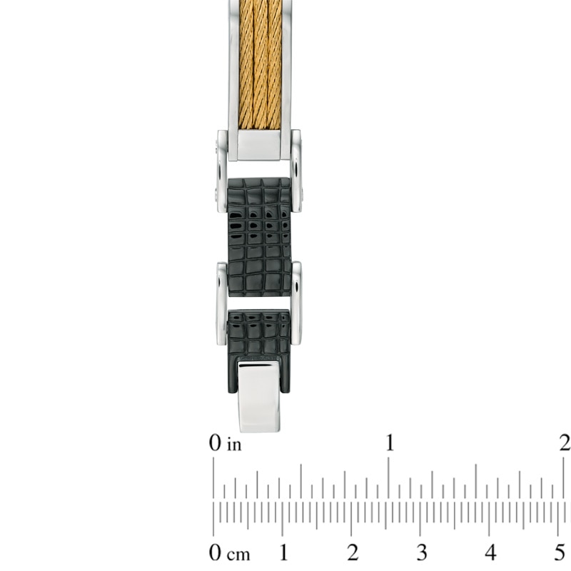 Main Image 3 of Previously Owned - Men's Cable Bracelet in Tri-Tone Stainless Steel - 8.25"