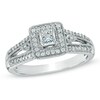 Thumbnail Image 1 of Previously Owned - 1/2 CT. T.W. Princess-Cut Diamond Vintage-Style Engagement Ring in 10K White Gold