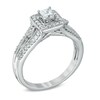 Thumbnail Image 2 of Previously Owned - 1/2 CT. T.W. Princess-Cut Diamond Vintage-Style Engagement Ring in 10K White Gold