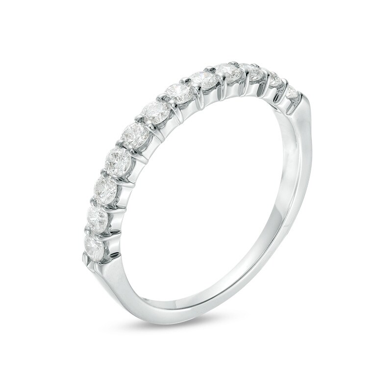 Main Image 2 of Previously Owned - 1/2 CT. T.W. Diamond Prong Band in 14K White Gold