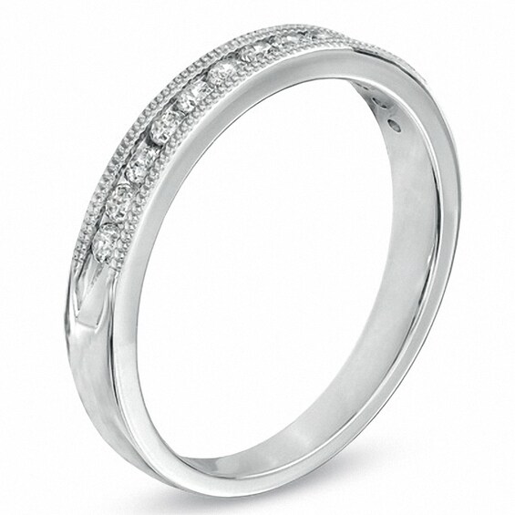 Previously Owned - 1/4 CT. T.w. Diamond Anniversary Milgrain Band in 14K White Gold