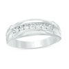 Thumbnail Image 3 of Previously Owned - 3/4 CT. T.W. Quad Diamond Comfort Fit Wedding Ensemble in 14K White Gold