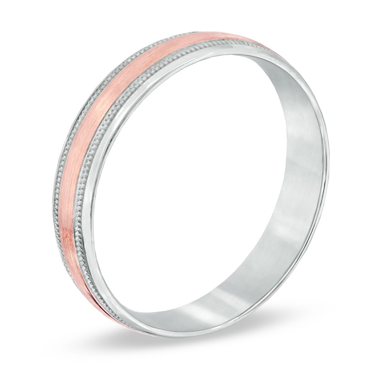 Main Image 2 of Previously Owned - 4.0mm Comfort Fit Wedding Band in 10K Two-Tone Gold