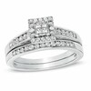 Thumbnail Image 1 of Previously Owned - 1/2 CT. T.W. Quad Princess-Cut Diamond Bridal Set in 10K White Gold