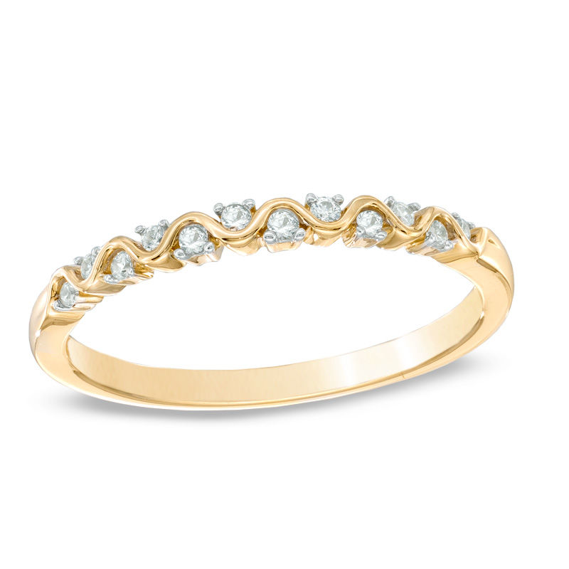 Main Image 1 of Previously Owned - Diamond Accent Squiggle Anniversary Band in 10K White Gold