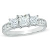 Thumbnail Image 1 of Previously Owned - 1-1/2 CT. T.W. Square-Cut Diamond Past Present Future® Ring in 14K White Gold