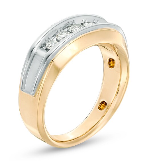 Previously Owned - 1/2 CT. T.w. Diamond Five Stone Anniversary Band in 10K Two-Tone Gold