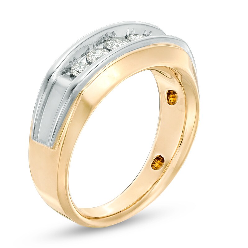 Previously Owned - 1/2 CT. T.W. Diamond Five Stone Anniversary Band in 10K Two-Tone Gold